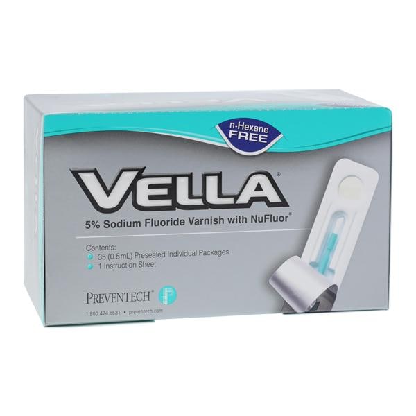 Preventive Technologies 770105 Vella 5% FL Dental Fluoride Varnish Bubblegum 35/Pk 0.5mL Preventive Technologies 770105 Vella 5% FL Dental Fluoride Varnish Bubblegum 35/Pk 0.5mL